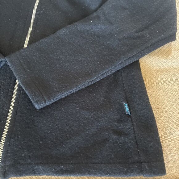 Kuhl Sweater Womens Size Large Black Merino Wool Full Zip Outdoor Camp Hike - Picture 3 of 9